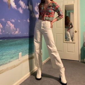 colorful crocheted cropped cardigan top